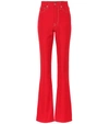 HELMUT LANG HIGH-RISE COTTON-BLEND trousers,P00360509