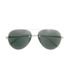 LINDA FARROW Silver Aviator Sunglasses