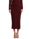 JACQUEMUS Sadhia Rib-Knit Side Slit Pencil Skirt