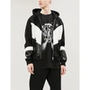 GIVENCHY COLOUR-BLOCKED COTTON-JERSEY AND LEATHER HOODY