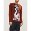 VALENTINO PEACOCK-INTARSIA WOOL AND CASHMERE-BLEND JUMPER