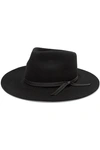 LACK OF COLOR THE JETHRO GROSGRAIN-TRIMMED WOOL FEDORA