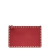 VALENTINO GARAVANI Rockstud red leather pouch