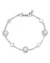 Givenchy Faceted Stone And Crystal Pave Link Bracelet In Silver
