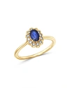 BLOOMINGDALE'S BLUE SAPPHIRE & DIAMOND OVAL RING IN 14K YELLOW GOLD - 100% EXCLUSIVE,C8249SP