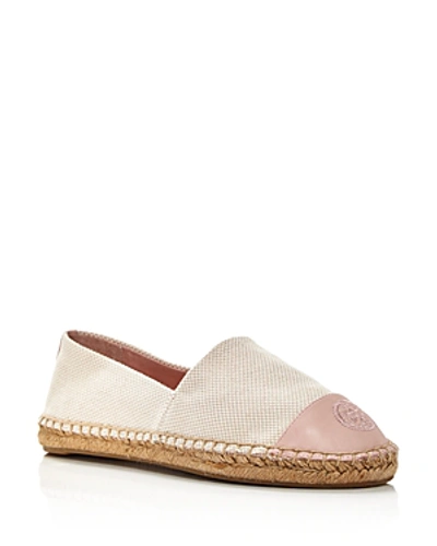Tory Burch Colorblock Flat Canvas Espadrilles In Sea Shell Pink