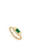 Monica Vinader Baja Deco Semiprecious Stone Ring In Green