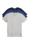 Polo Ralph Lauren 3-pack Crewneck T-shirts In Blue Assorted