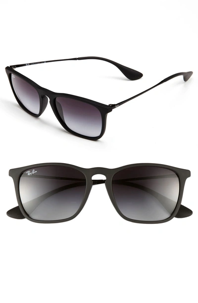 Ray Ban Youngster 54mm Square Keyhole Sunglasses In Tortoise/ Blue Solid