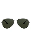 Ray Ban Standard Original 58mm Aviator Sunglasses In Black