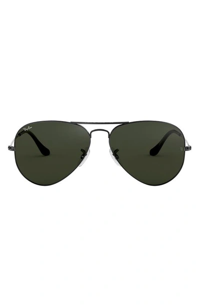 Ray Ban Standard Original 58mm Aviator Sunglasses In Black