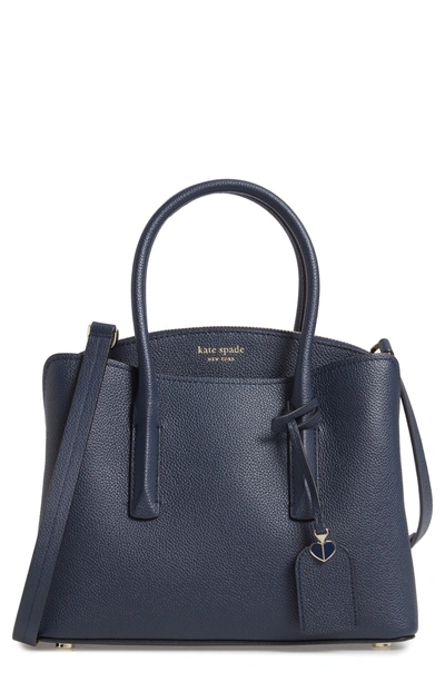 Kate Spade Margaux Large Leather Satchel Bag In Blazer Blue
