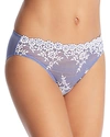 Wacoal Embrace Lace Mesh Bikini Briefs In Bleached Denim/white