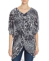 KIM & CAMI ANIMAL-PRINT HIGH/LOW TUNIC TOP,A1477-C113-BL