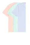 MAISON MARGIELA MAISON MARGIELA TEE SHIRT PACK IN PEACH & CIEL & MINT,MMAR-MS71