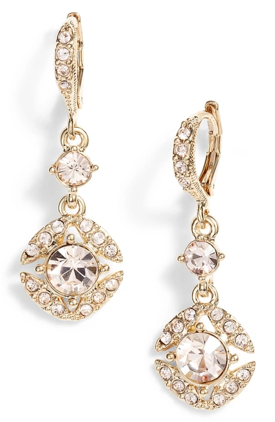 Givenchy Crystal Drop Earrings In Gold/ Silk
