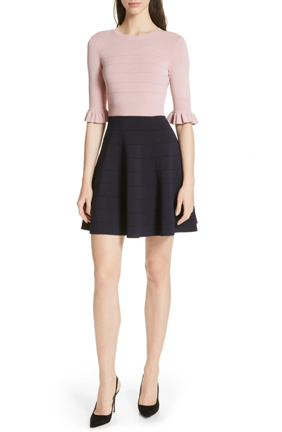 Ted Baker Dyana Frilled Knit Minidress In Pink