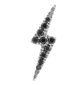 Maria Tash Black Diamond Lightning Bolt Threaded Stud Earring In White Gold