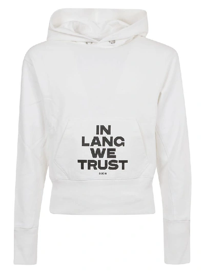 Helmut Lang Printed Loopback Cotton-jersey Hoodie In White