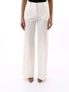 DOLCE & GABBANA WHITE WOOL PALAZZO PANTS,10780099