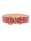 DOLCE & GABBANA Barocco Logo Leather Belt