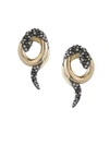 ALEXIS BITTAR Earring Capsule 10K Gold-Plated & Crystal Coiled Snake Post Earrings