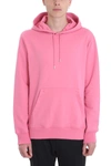 HELMUT LANG PINK COTTON HOODIE,10771674