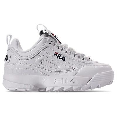 Fila Women's Disruptor 2 Premium Casual Shoes In White/red/navy