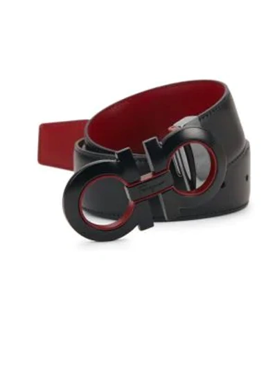 Black and red reversible ferragamo belt sales