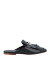 Tod's Studded Fringed Mules In Black