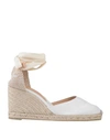 Castaã±er Castañer Woman Espadrilles White Size 5 Textile Fibers