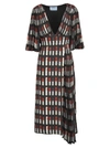 Prada Lipstick Print Twill Dress In Black