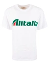 Alberta Ferretti Alitalia Patches Cotton Jersey T-shirt