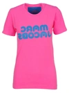 Marc Jacobs Fluorescent Logo Print Tee In Pink