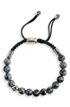 John Varvatos Skull Bead Bracelet In Grey