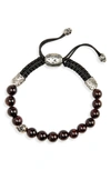 John Varvatos Skull Bead Bracelet In Red