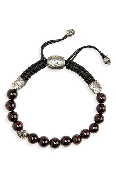John Varvatos Skull Bead Bracelet In Red