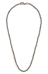 John Varvatos Skull Bead Necklace In Metallic Silver