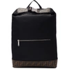 FENDI FENDI BLACK FOREVER FENDI ROLLED CLIP BACKPACK