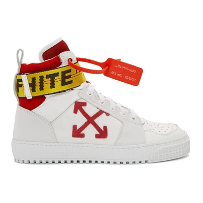 Off-white White & Red Industrial High-top Sneakers