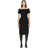 FENDI FENDI BLACK WOOL CREPE OFF-THE-SHOULDER DRESS