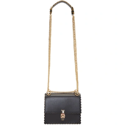 Fendi Black Small Scalloped 'kan I' Bag In F0kur Black