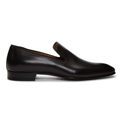 Christian Louboutin Black Dandelion Flat Loafers In Bk01 Black