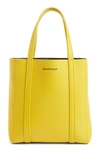 BALENCIAGA EXTRA SMALL EVERYDAY LOGO CALFSKIN TOTE - YELLOW,551815D6W2N