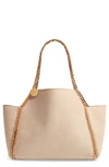STELLA MCCARTNEY SHAGGY DEER REVERSIBLE FAUX LEATHER TOTE - IVORY,507185W8379