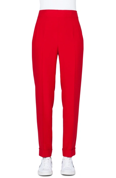 Akris Chris Cuffed Stretch-crepe Pants In Carmine