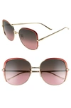 GUCCI 58MM GRADIENT SUNGLASSES - GOLD/ RED GRADIENT,GG0400S005