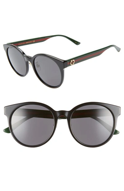 Gucci Round Web-arms Acetate Sunglasses In Grey