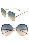 GUCCI 58MM GRADIENT SUNGLASSES - GOLD/ BLUE GRADIENT,GG0400S005