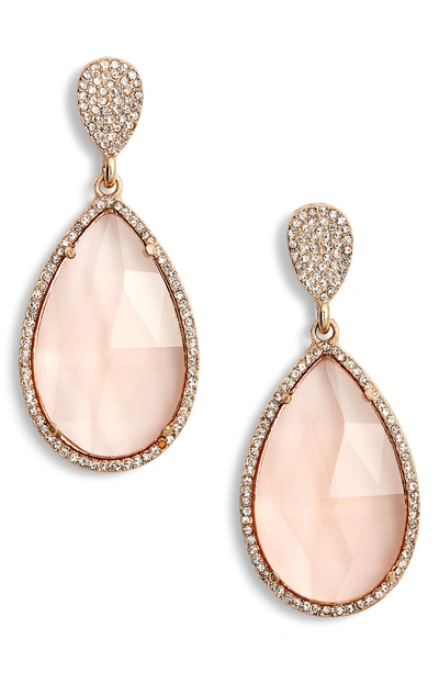 Stella & Ruby Crystal Teardrop Earrings In Gold/ Blush